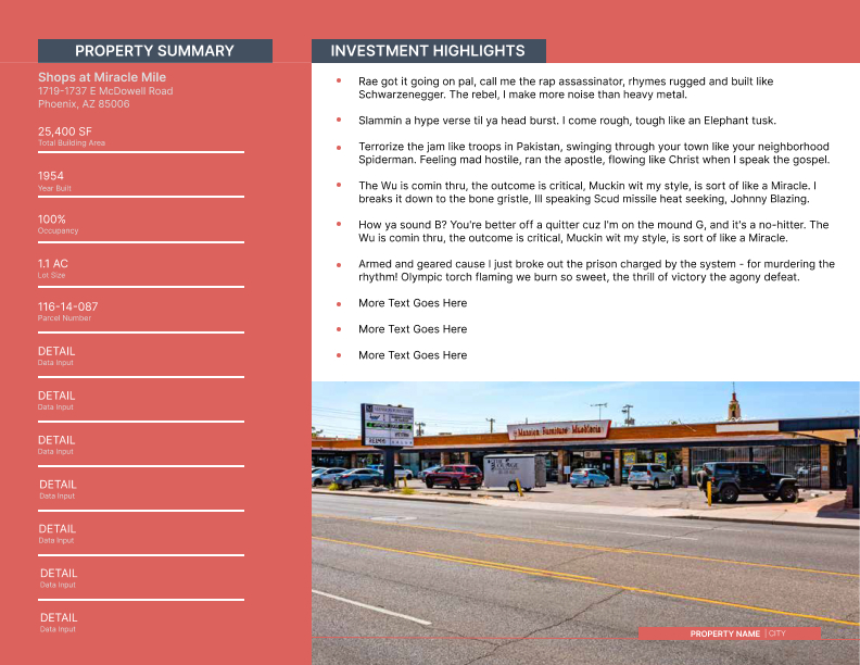 Property Summary page
